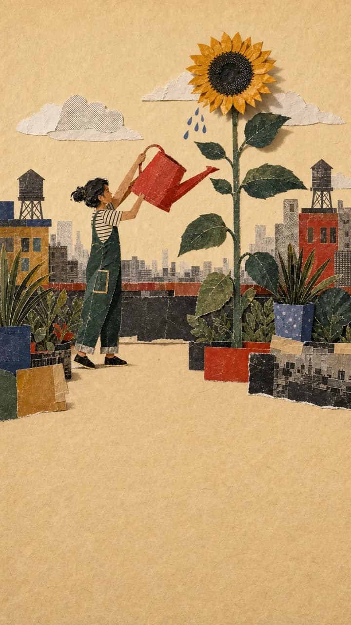 A frame from the Paper Mache video style
