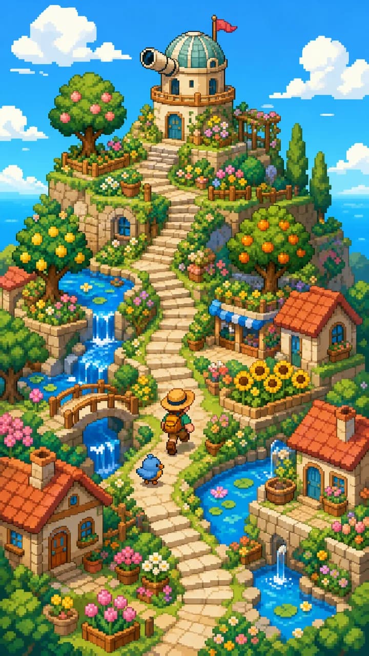 A frame from the Pixel Art video style