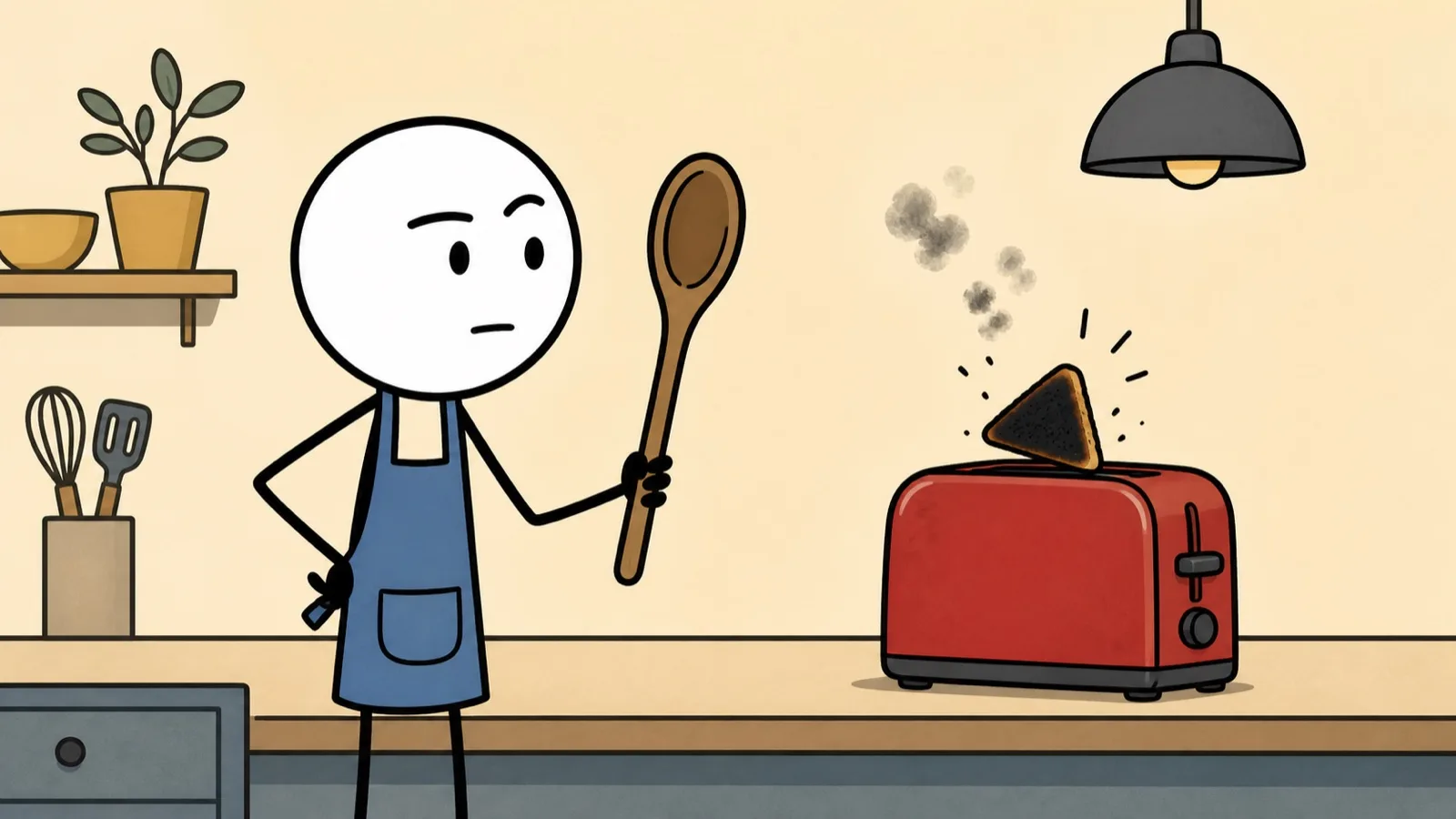 A stickman animation scene generated by Jellypod, a simple style for short procedural clips